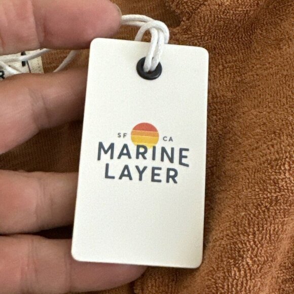 Marine Layer Women's L Terry Out Resort Shirt Sierra NWT Terra Cotta - Picture 10 of 16